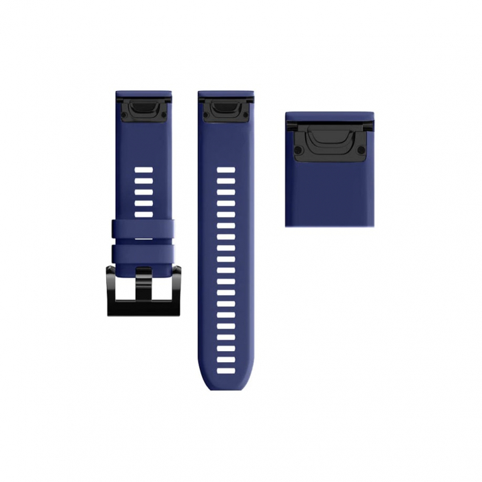 Curea Bratara Quick Release pentru smartwatch Garmin Fenix 6X / 6x pro solar/ 5x / 5x Puls / Fenix 3 / 3 HR / 3 sapphire / D2 Bravo / Quaitx3 / Tactix Bravo / Descent Mk1, 26 mm, Bleumarin cu surubeln [3]