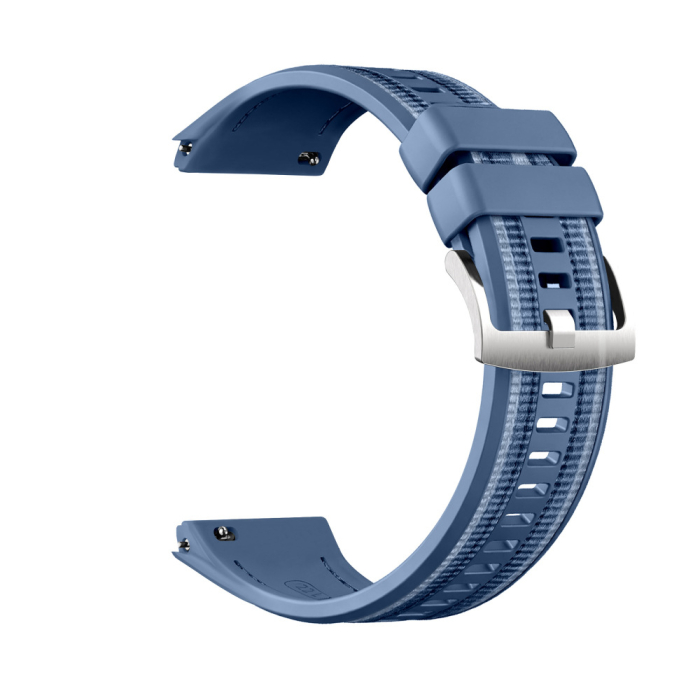 Curea Ceas pentru Huawei Watch GT6 Pro, 22mm Silicon cu Insertie Textila Albastru / Blue, Hibrida, 46mm [2]