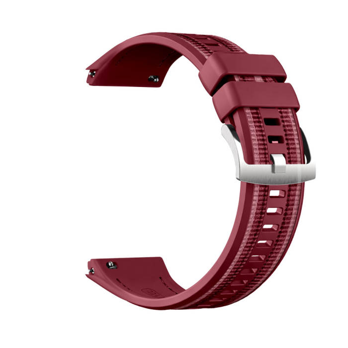 Curea Ceas pentru Huawei Watch GT6 Pro, 22mm Silicon cu Insertie Textila Rosu / Red, Hibrida, 46mm [2]