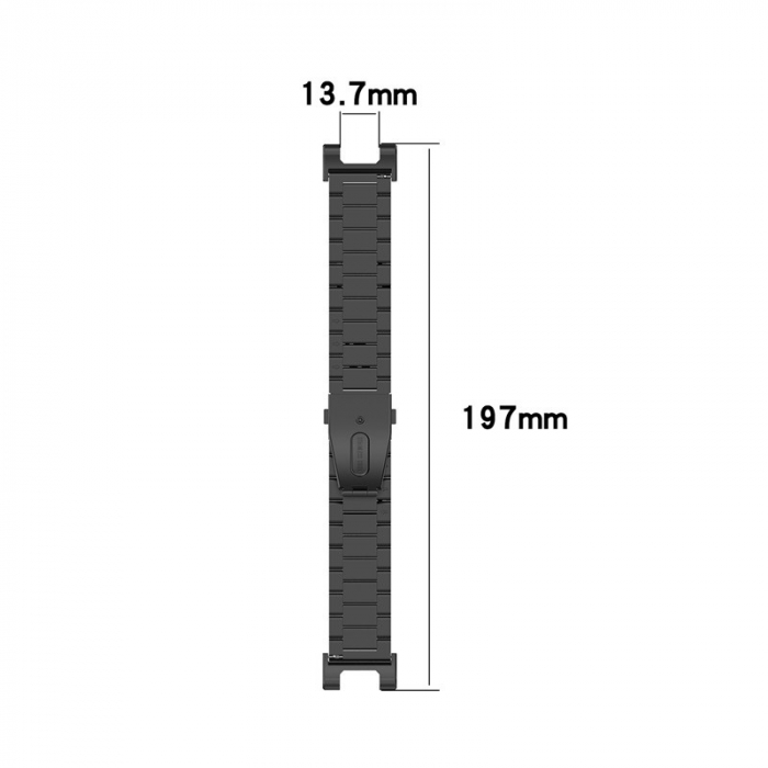 Curea compatibil Amazfit T-REX, din otel inoxidabil, Negru [4]