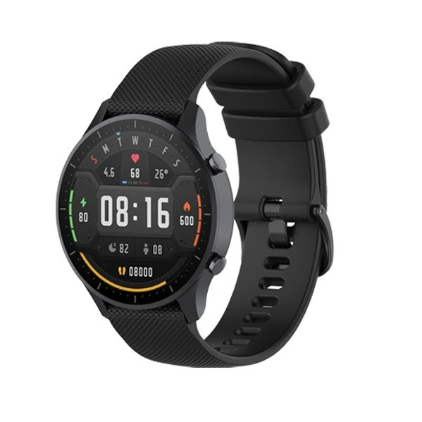 Curea compatibila 22 mm Xiaomi Mi Watch smartwatch, din silicon, Negru, Quick Release [7]