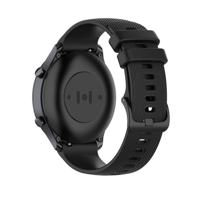 Curea compatibila 22 mm Xiaomi Mi Watch smartwatch, din silicon, Negru, Quick Release [2]
