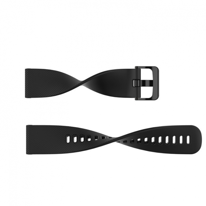 Curea compatibila 22 mm Xiaomi Mi Watch smartwatch, din silicon, Negru, Quick Release [1]