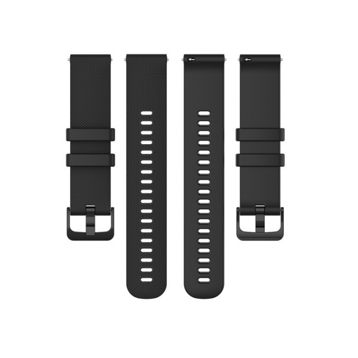 Curea compatibila 22 mm Xiaomi Mi Watch smartwatch, din silicon, Negru, Quick Release [3]