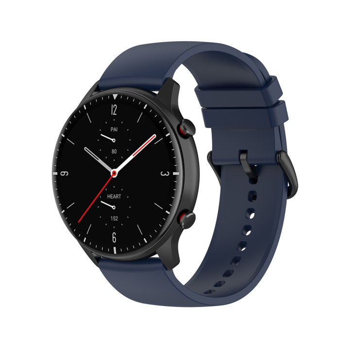 Curea compatibila Amazfit GTR 3, Amazfit GTR 3 PRO, Amazfit GTR 4, Amazfit GTR 2, Amazfit BIP5, 22 mm, silicon, Quick Release, Bleumarin [3]