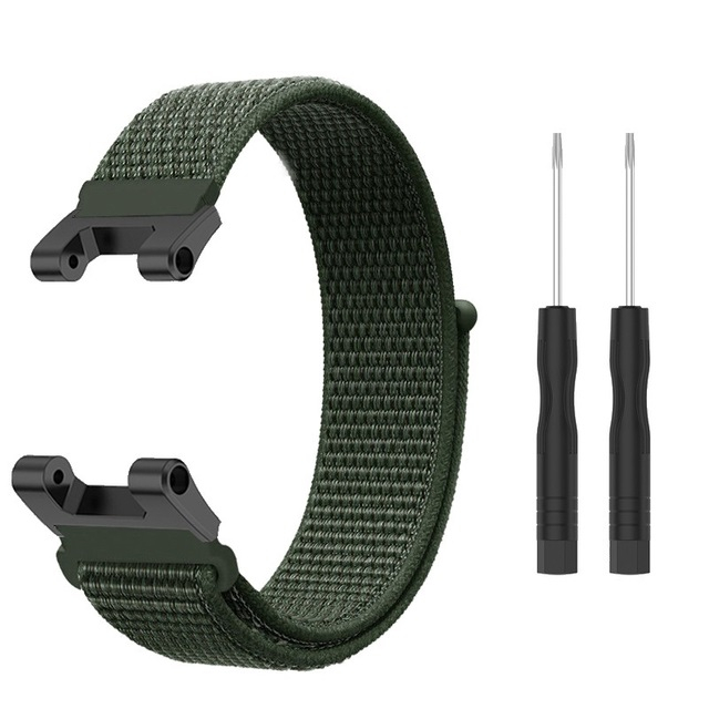 Curea compatibila Amazfit T-REX, din material textil cu arici, Verde, Quick Release [1]