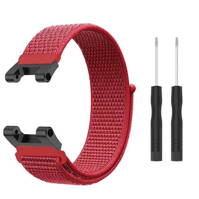 Curea compatibila Amazfit T-REX, din material textil cu arici, Rosu, Quick Release [1]