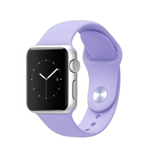 Curea compatibila cu Apple Watch 1 2 3 4 5 , Bratara Sport, Silicon, 38mm, Liliac [2]