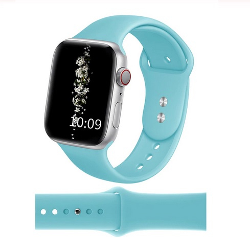 Curea compatibila cu Apple Watch 1 2 3 4 5 , Bratara Sport, Silicon, 38mm, Green Marine [3]