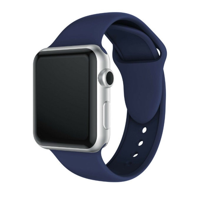 Curea compatibila cu Apple Watch 1 2 3 4 5 , Bratara Sport, Silicon, 38mm, Midnight Blue [1]