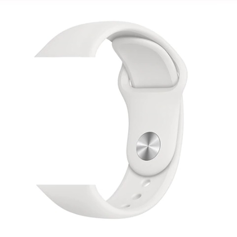 Curea compatibila cu Apple Watch 1 2 3 4 5 , Bratara Sport, Silicon, 38mm, Alb [4]