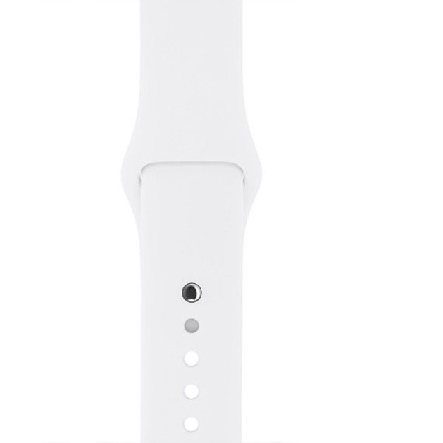 Curea compatibila cu Apple Watch 1 2 3 4 5 , Bratara Sport, Silicon, 38mm, Alb [3]
