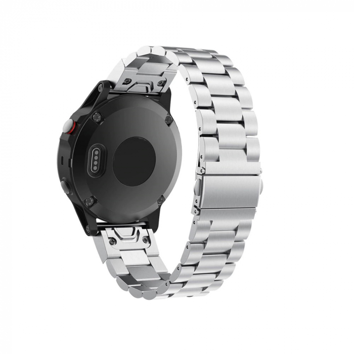 Curea compatibila Garmin Fenix 6X / 6x pro solar/ 5x / 5x Puls / Fenix 3 / 3 HR / 3 sapphire / D2 Bravo / Quaitx3 / Tactix Bravo / Descent Mk1, 26 mm, din otel inoxidabil cu sistem Quick release smart [4]