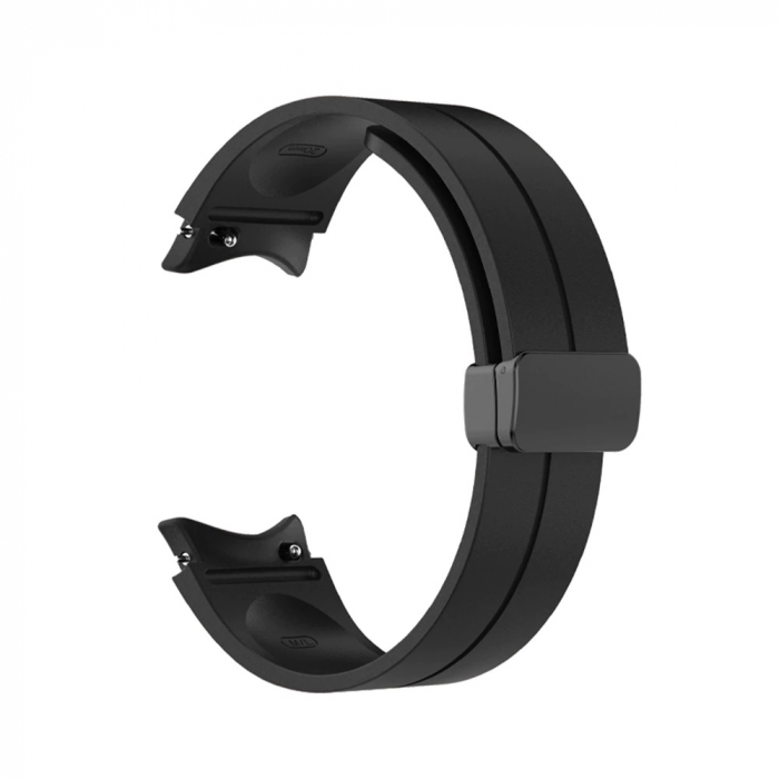 Curea compatibila smartwatch Samsung Watch 5 / 4, 20 mm, Quick Release cu inchidere magnetica, Display 40/42/44/45/46mm, Negru [1]