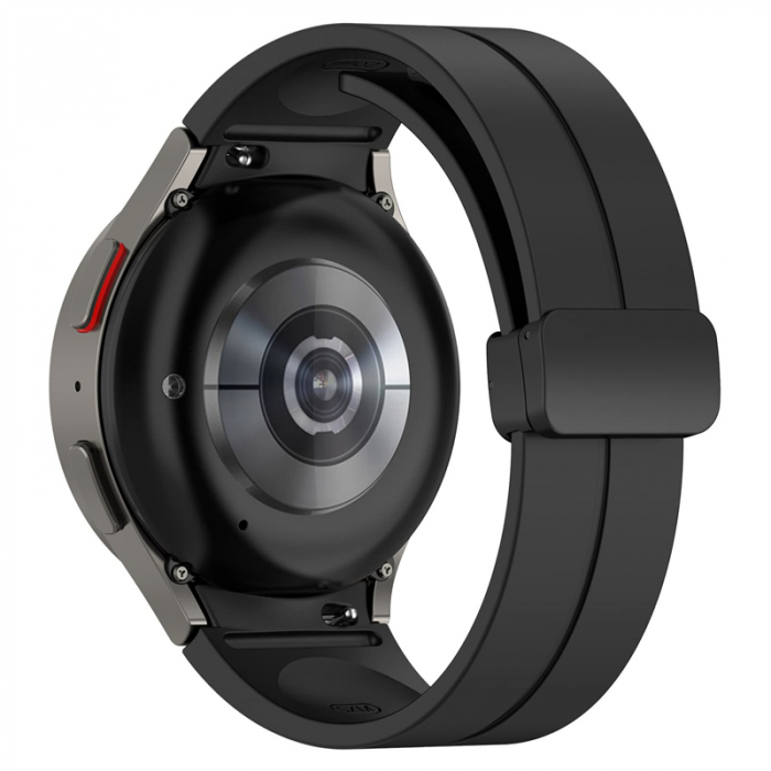 Curea compatibila smartwatch Samsung Watch 5 / 4, 20 mm, Quick Release cu inchidere magnetica, Display 40/42/44/45/46mm, Negru [8]
