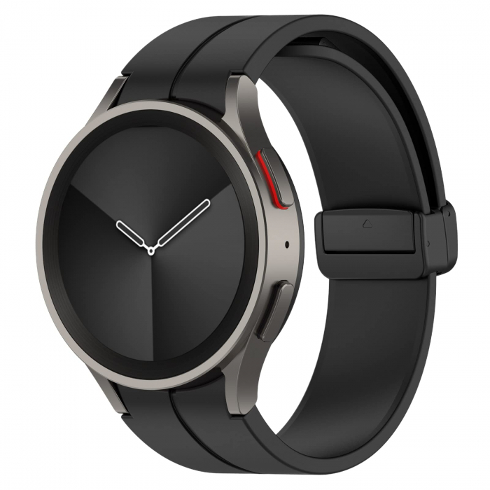 Curea compatibila smartwatch Samsung Watch 5 / 4, 20 mm, Quick Release cu inchidere magnetica, Display 40/42/44/45/46mm, Negru [2]