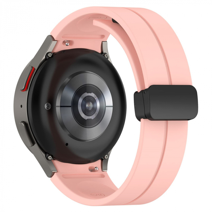Curea compatibila smartwatch Samsung Watch 5 / 4, 20 mm, Quick Release cu inchidere magnetica, Display 40/42/44/45/46mm, Roz [7]