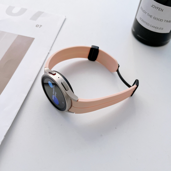 Curea compatibila smartwatch Samsung Watch 5 / 4, 20 mm, Quick Release cu inchidere magnetica, Display 40/42/44/45/46mm, Roz [5]