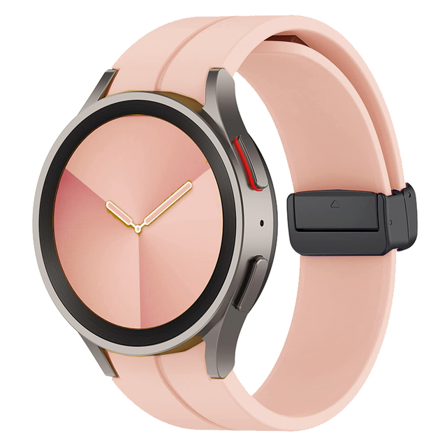 Curea compatibila smartwatch Samsung Watch 5 / 4, 20 mm, Quick Release cu inchidere magnetica, Display 40/42/44/45/46mm, Roz [2]