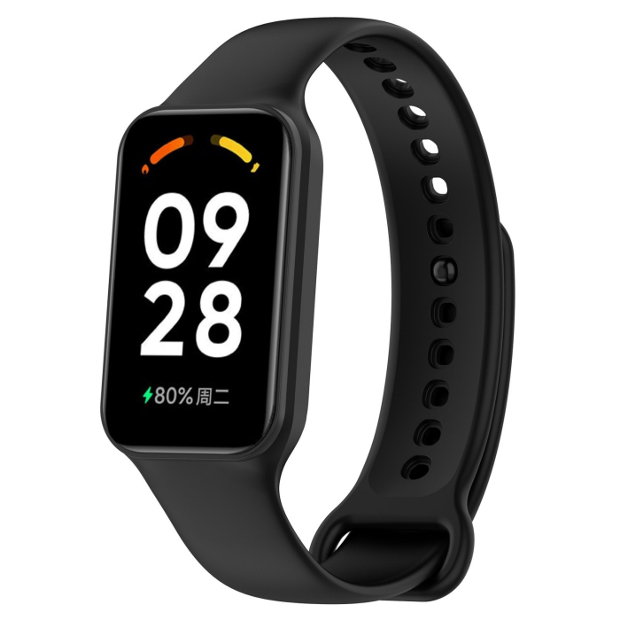 Curea din silicon compatibila Xiaomi Smart Band 8 Active / 9 Active, Redmi Band 2 / Band 3, bratara integrata tip unibody, PHN Mag, Negru [4]