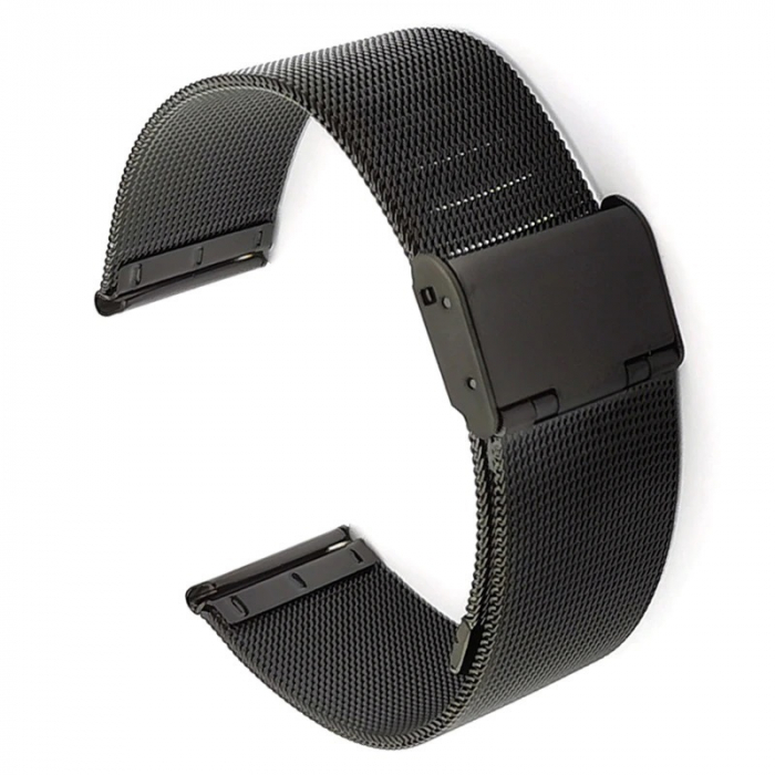 Curea metalica PHN Mag® cu prindere de ceas compatibil cu smartwatch Amazfit BIP, Samsung Galaxy Active 2, Gear S2, Galaxy Watch 42,20 mm, Quick Release, Negru [1]