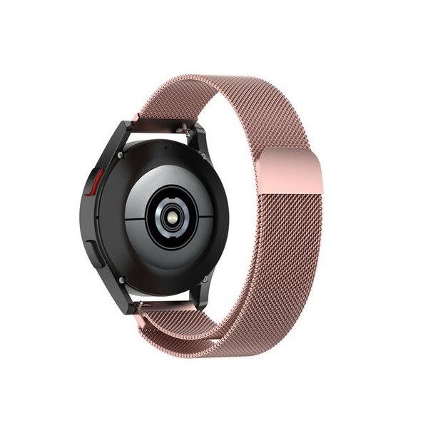 Curea metalica PHN Mag® cu prindere magnetica compatibil cu smartwatch Amazfit BIP, Samsung Galaxy Active, Gear S2, Galaxy Watch, 20 mm, Quick Release, Roz [2]
