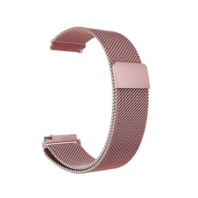 Curea metalica PHN Mag® cu prindere magnetica compatibil cu smartwatch Amazfit BIP, Samsung Galaxy Active, Gear S2, Galaxy Watch, 20 mm, Quick Release, Roz [1]