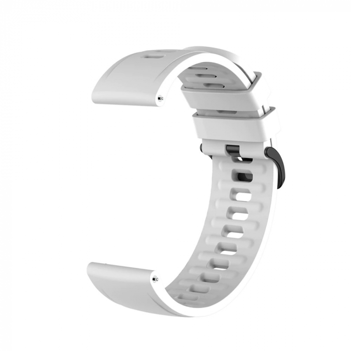 Curea silicon compatibil 22 mm Huawei watch GT 2e GT GT2 46mm, Alb, Quick Release [1]