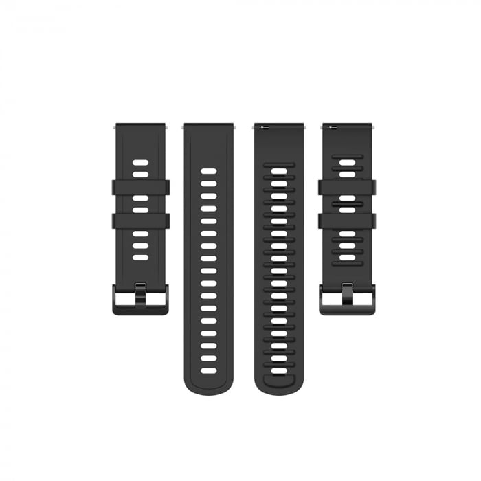 Curea silicon compatibil 22 mm Huawei watch GT 2e GT GT2 46mm, Negru, Quick Release [2]