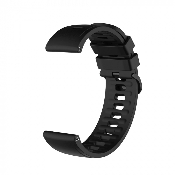 Curea silicon compatibil 22 mm Huawei watch GT 2e GT GT2 46mm, Negru, Quick Release [1]