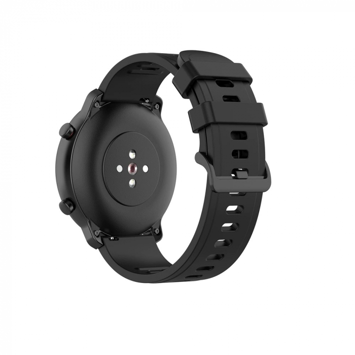 Curea silicon compatibil 22 mm Huawei watch GT 2e GT GT2 46mm, Negru, Quick Release [4]