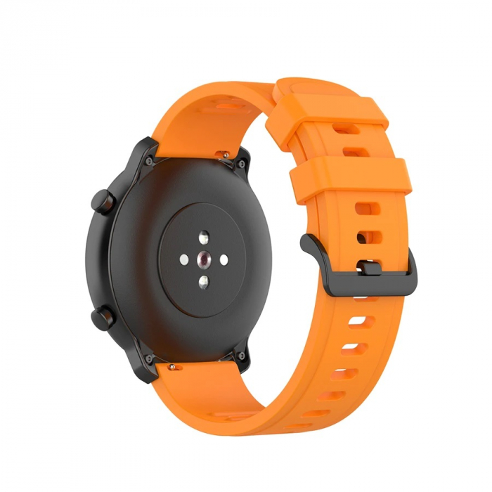 Curea silicon compatibil 22 mm Huawei watch GT 2e GT GT2 46mm, Portocaliu, Quick Release [2]