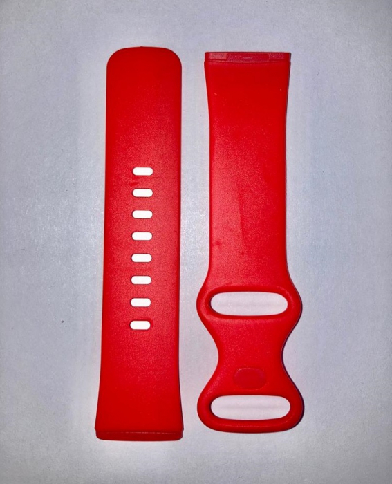 Curea silicon compatibil Fitbit Versa 3 - L, Rosu, Quick Release [3]
