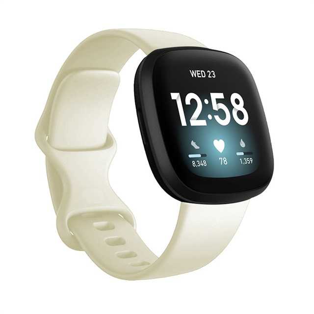 Curea silicon compatibil Fitbit Versa 3 - S, Alb, Quick Release [4]