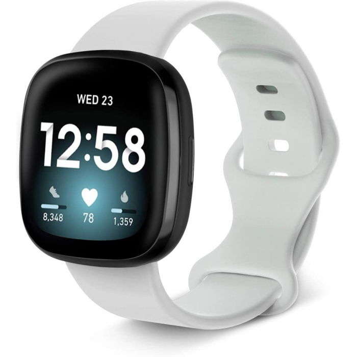 Curea silicon compatibil Fitbit Versa 3 - S, Alb, Quick Release [1]
