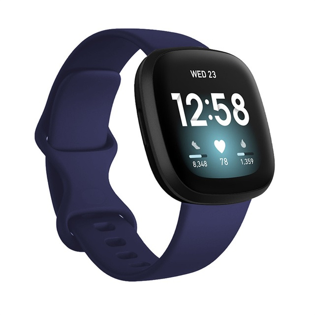 Curea silicon compatibil Fitbit Versa 3 - S, Bleumarin, Quick Release [3]