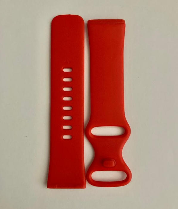 Curea silicon compatibil Fitbit Versa 3 - S, Rosu, Quick Release [4]