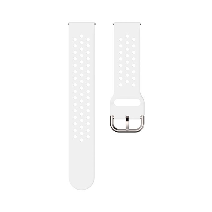Curea silicon compatibil Samsung Galaxy Active / Active 2, Alb Perforat, 20 mm, Quick Release [3]