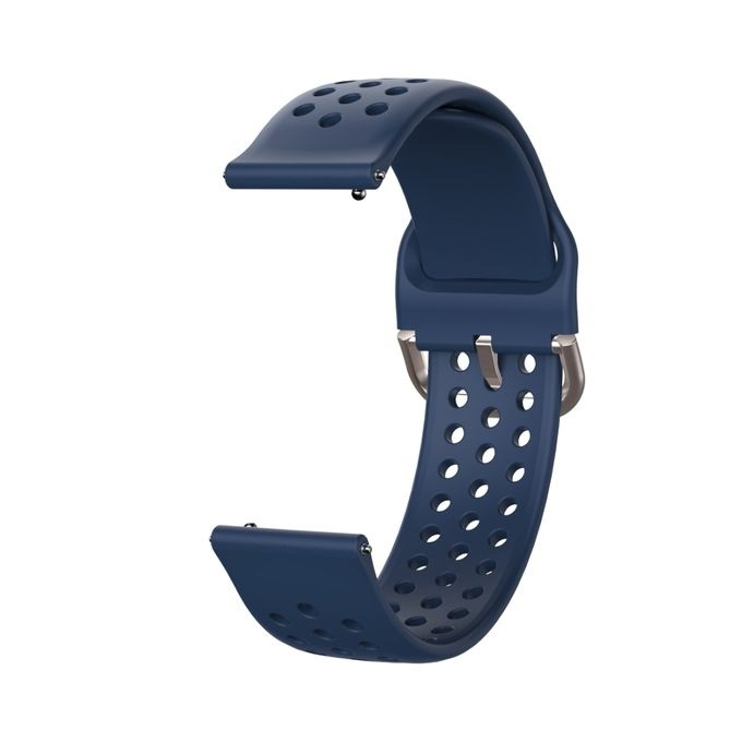 Curea silicon compatibil Samsung Galaxy Active / Active 2, Midnight Blue Perforat, 20 mm, Quick Release [2]