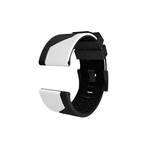 Curea silicon PHN compatibila 22 mm Samsung Gear S3 Huawei watch GT2 46mm Amazfit GTR 47mm, Negru Alb, Quick Release [3]