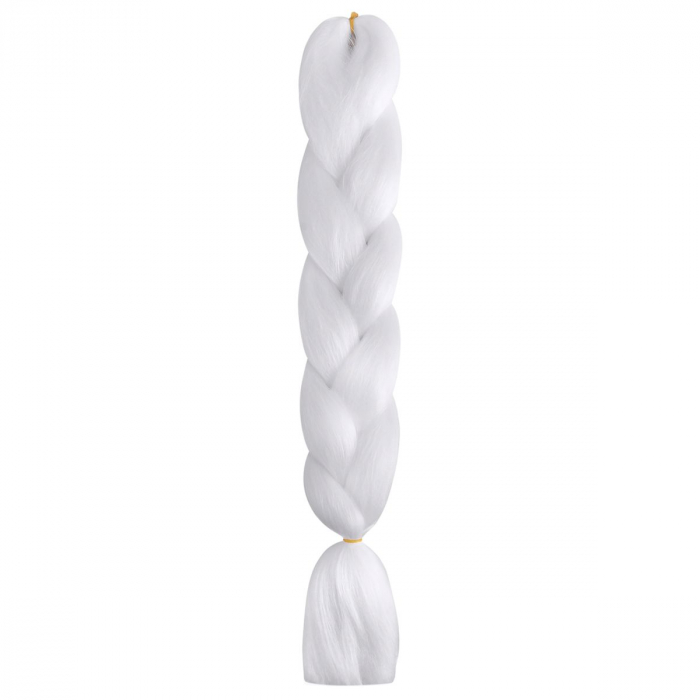 Extensii de par codite Afro pentru impletituri, Alb, Pre intinse, Box braids, 61 cm, 100 g [1]