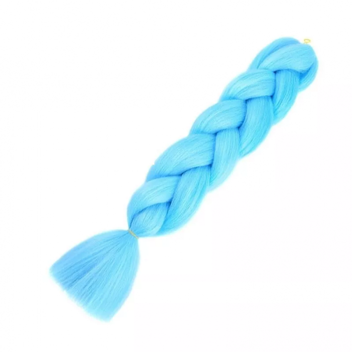 Extensii de par codite Afro pentru impletituri, Albastru deschis/Bleu, Pre intinse, Box braids, 61 cm, 100 g [1]
