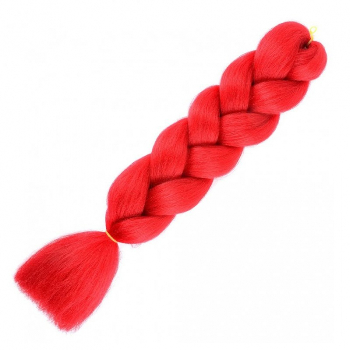 Extensii de par codite Afro pentru impletituri, Rosu, Pre intinse, Box braids, 61 cm, 100 g [1]
