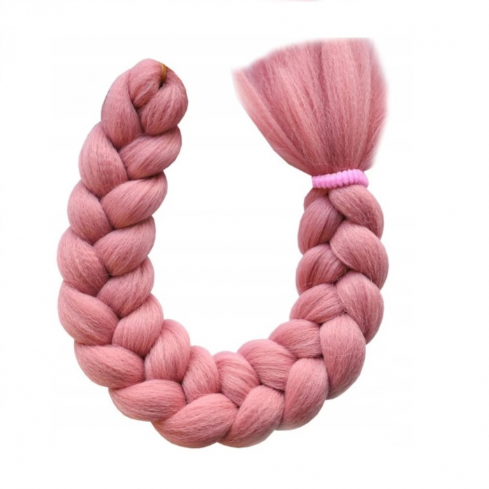Extensii de par codite Afro pentru impletituri, Roz prafuit, Pre intinse, Box braids, 61 cm, 100 g [1]