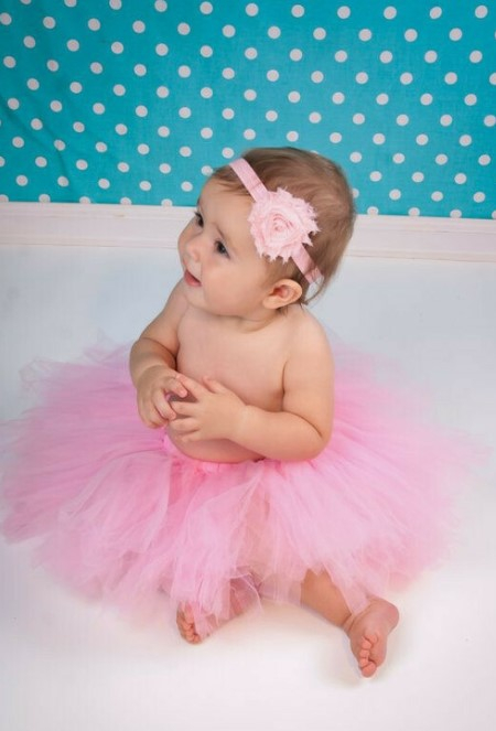 Fusta tutu si bentita, Costum sedinta foto, Roz pal, 0-3 luni [3]
