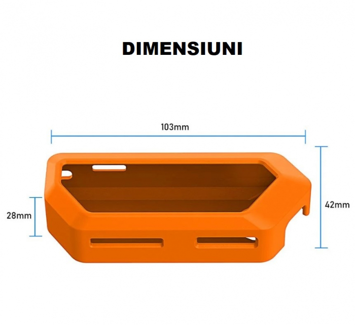 Husa de silicon rezistenta la socuri si anti-zgarieturi, protectie moale pentru Flipper Zero, Portocalie [3]