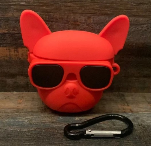 Husa protectie casti compatibila cu Airpods 1, Airpods - 2 bulldog rosu [4]
