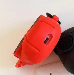 Husa protectie casti compatibila cu Airpods 1, Airpods - 2 bulldog rosu [3]