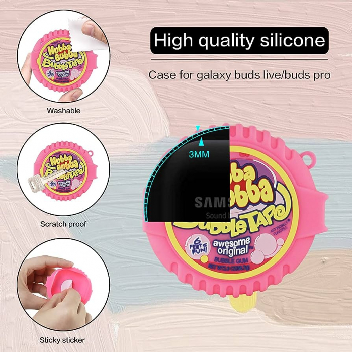Husa protectie casti compatibila cu Samsung Galaxy Buds Live / Pro / Buds 2 / Buds 2 Pro - Hubba Bubba [3]