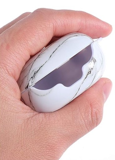 Husa protectie casti compatibila cu Samsung Galaxy Buds Live / Pro / Buds 2 / Buds 2 Pro - imitatie marmura alba [4]